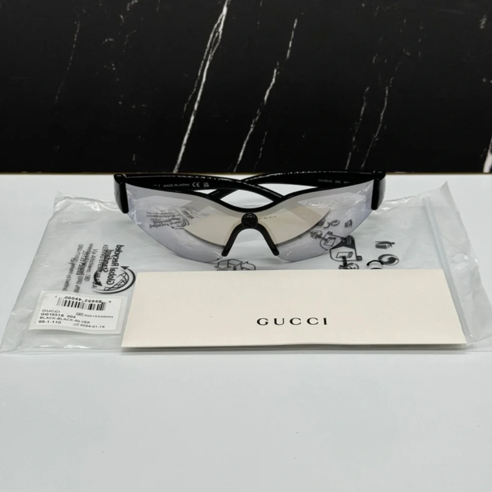 NEW GG1651S 004 GUCCI BLACK SILVER GEOMETRIC UNISEX GUCCI SUNGLASSES